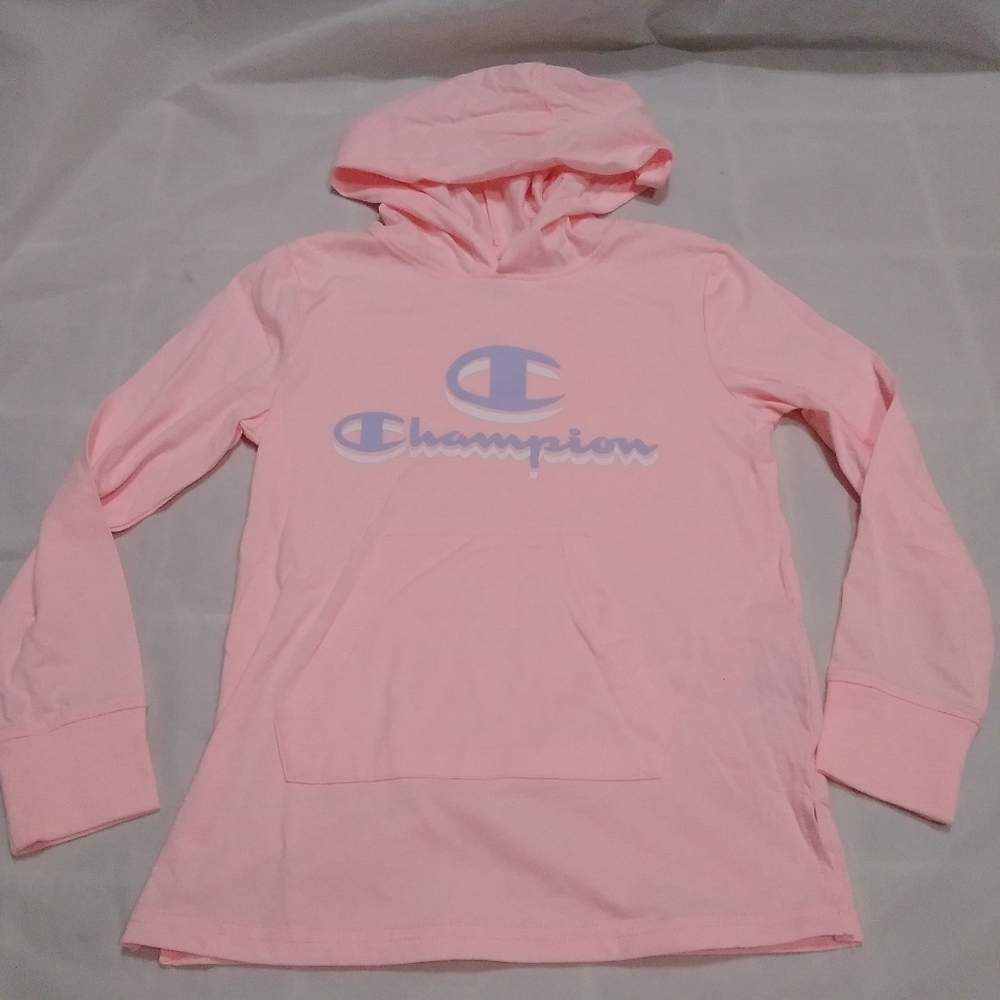 Champion Girl's Medium Long Sleeve Hooded Shirt